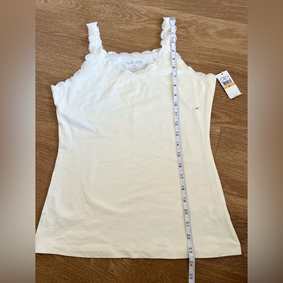 Van Heusen Women's White Lace Trim Top, Camisole - Picture 5 of 9